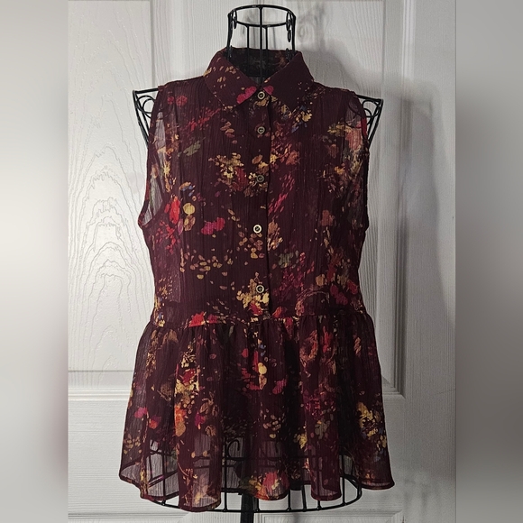 Nearly Sheer Sleeveless Blouse - Picture 3 of 5